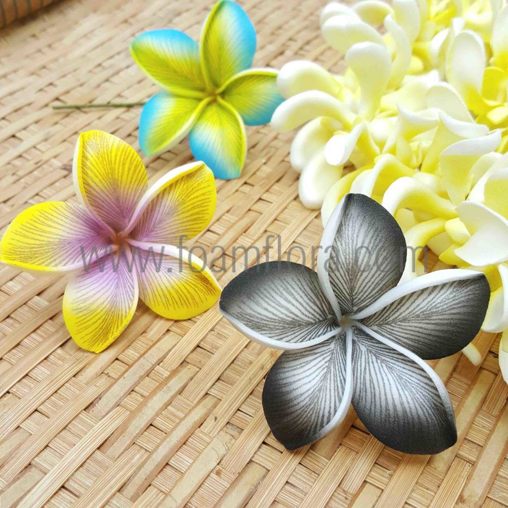 Plumeria 12LN foam flower with tribal tattoo pattern, 6 cm