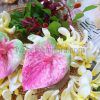 Anthurium hair clip with flower
