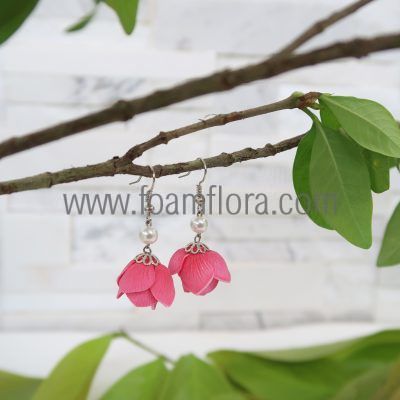 sexy pink pikake earrings