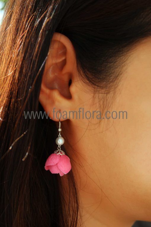 sexy pink pikake earrings