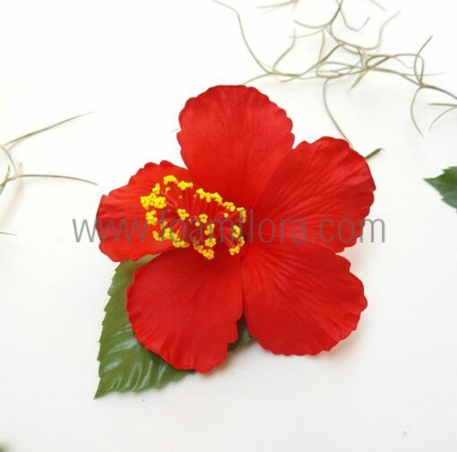 FHIB1-M-LEAF : HIBISCUS1-M WITH LEAF  (8 CM) - Image 3