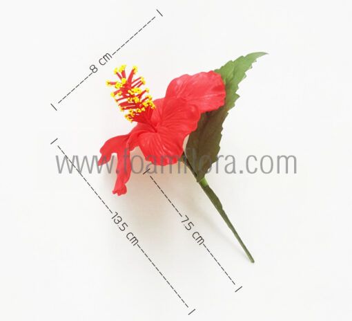 FHIB1-M-LEAF : HIBISCUS1-M WITH LEAF  (8 CM) - Image 4