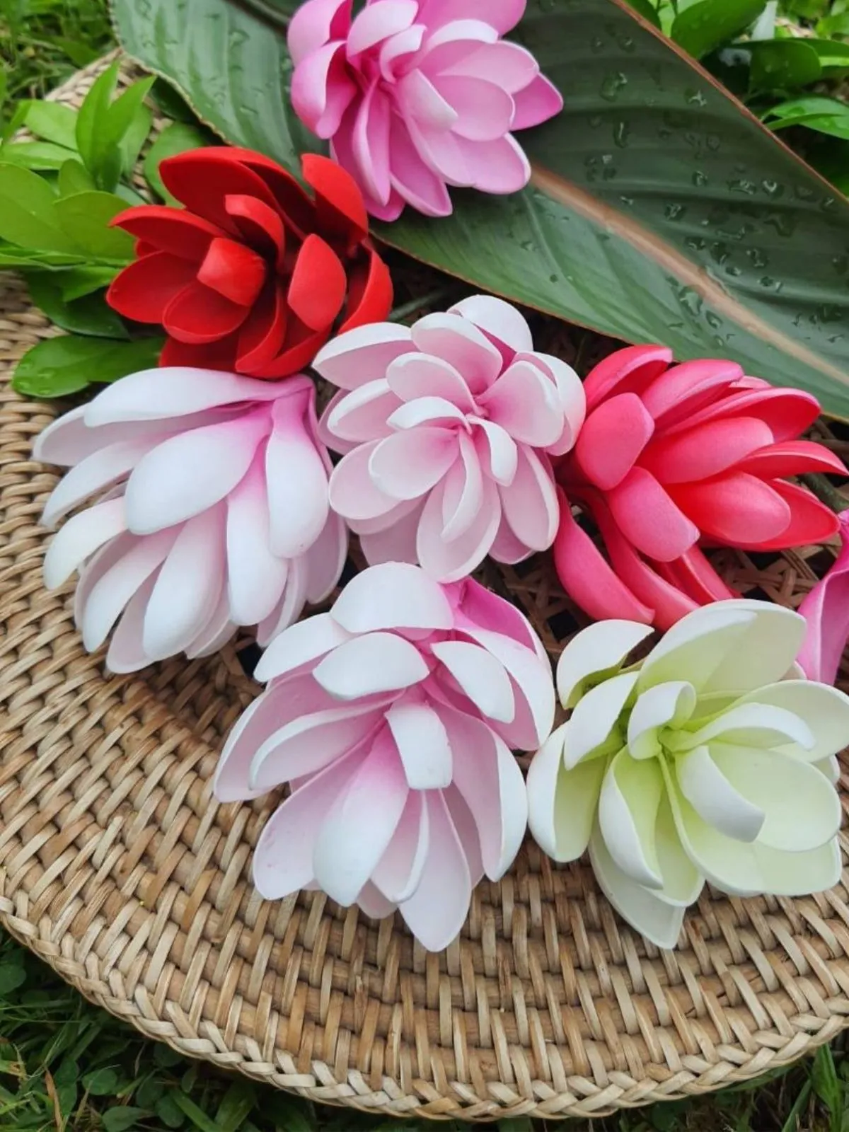 FLOWER HEAD 17 Handmade pikake, ginger and other tropical flowers